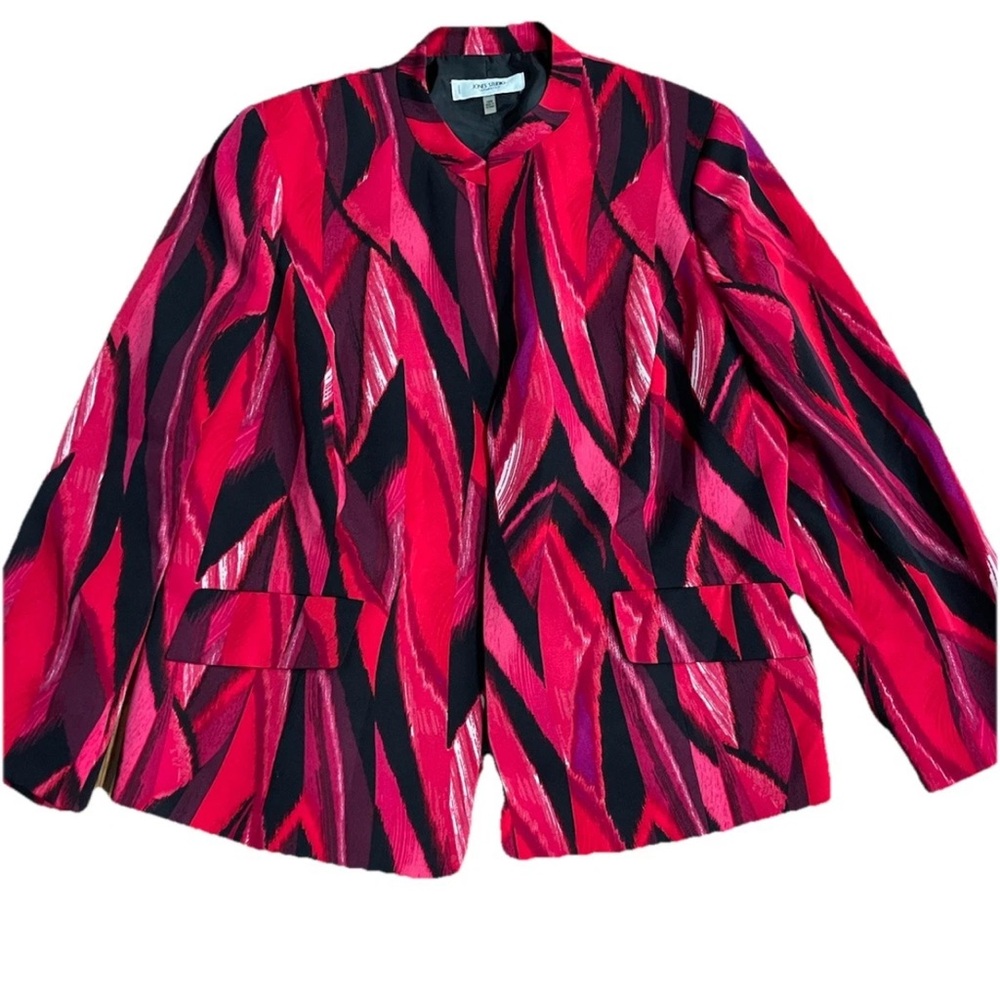 Jones studio separates‎ woman pink black colorful open no close jacket size 16W - Picture 6 of 12